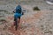 Desperate cyclists down on horseback from one of the mountains of the Turkish coast