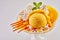 Dessert with artisanal mango Italian ice cream