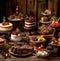 dessert assortment, chocolate cakes