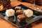 Dessert cakes on a Thanksgiving Table