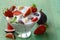 Dessert chia seed pudding with berries and fruits - healthy eating