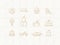 Dessert icons art deco beige