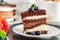 Dessert Menu Belgian Chocolate Layered Gateau