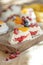 Dessert Pavlova. Delicious and beautiful breakfast.