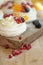 Dessert Pavlova. Delicious and beautiful breakfast.