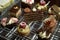 Dessert plate with assortment of sweets, piece of cake, cookies, biscuits