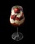 dessert strawberries with cream in a champagne glass