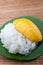 Dessert sweet sticky rice with mango coconut milk