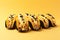 Dessert Tacos tasty fast food street food for take away on yellow background
