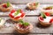 Dessert tartlets with strawberries