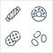 Desserts candies line icons. linear set. quality vector line set such as jelly beans, cookies, donut