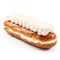 desserts with this exquisite eclair isolated on a pristine white background