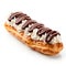 desserts with this exquisite eclair isolated on a pristine white background