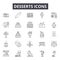 Desserts shop line icons, signs, vector set, linear concept, outline illustration