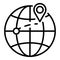 Destination of export goods icon, outline style