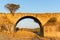 Destroyed abandoned Ajuda bridge crossing the Guadiana river