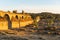 Destroyed abandoned Ajuda bridge crossing the Guadiana river