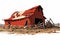 destroyed barn demolished building vector flat isolated illustration