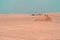 Destroyed Berber buildings in the northern Sahara Desert, Tunisia