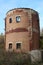 Destroyed brick building abandoned old walls broken