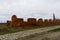 The destroyed building of a room for keeping cows