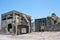 Destroyed buildings on Gunkanjima (Hashima Island )