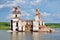 Destroyed church on the lake