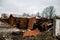 Destroyed garages at Hostomel, Ukraine - March 10, 2023