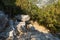 Destroyed greek tombs and ancient burials in the ancient city of Termessos near Antalya, Turkey