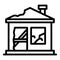 Destroyed home icon, outline style