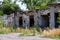 destroyed houses in an abandoned city without people in Ukraine