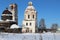 Destroyed old churches in a village in the North of Russia. In the North of Russia there are destroyed, abandoned churches.There