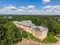 Destroyed old manor near village of Aleksino, Smolensk region, Russia, aerial photography