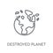 Destroyed planet linear icon. Modern outline Destroyed planet lo