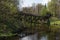 The destroyed railway bridge over the river