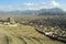 The destroyed tomb of Sultan Mohammed Khan Telai at left, is seen from an overlooking view of Kabul, Afghanistan.