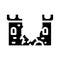 Destroyed wall of castle glyph icon vector illustration