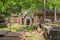 Destroyed wall with the corbel arch above the gate in Phimeanakas in Angkor Thom