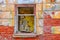 Destroyed window in the house ready for the demolition in Kazan, Russia