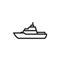 Destroyer warship line icon. military boat symbol. isolated vector image