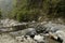 destructed bridge from flash flood