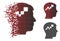 Destructed Dotted Halftone Brain Blockchain Icon