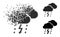 Destructed and Halftone Pixelated Thunderstorm Icon