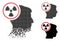 Destructed Pixel Halftone Atomic Thinking Head Icon