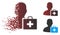 Destructed Pixel Halftone Paramedic Icon