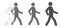 Destructed Pixel Halftone Walking Man Icon