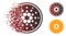 Destructed Pixelated Halftone Cardano Coin Icon