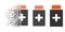 Destructed Pixelated Halftone Medication Bottle Icon