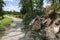 Destruction on the bike path after the hurricane winds