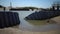 Destruction of hydraulic structures by water passing through the canal sluice in the Tiligul estuary